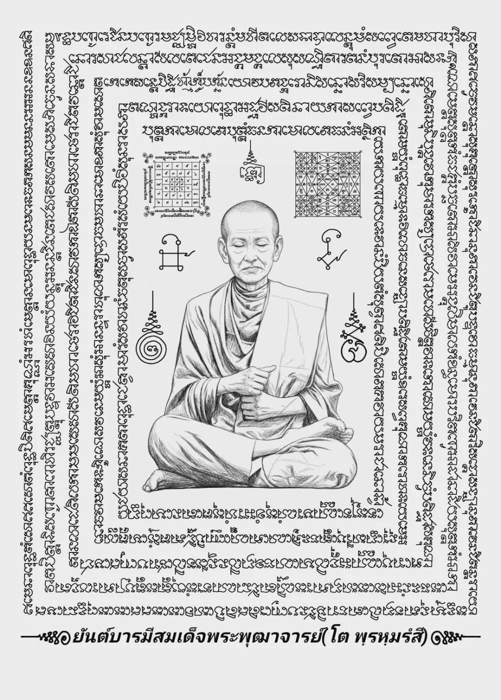 ยันต์สมเด็จโต ยันต์เขียนมือ ยันต์ธงศิลป์